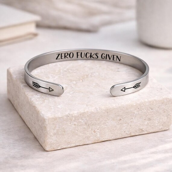 Zero Fucks Given Bracelet Funny Gag Gifts Curse Word Jewelry for Women