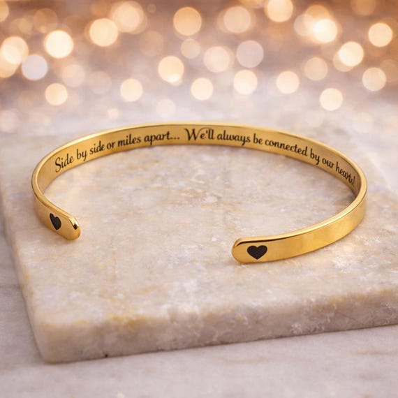 Sisters Gift - Side by Side or miles apart, will always be connected Bracelet