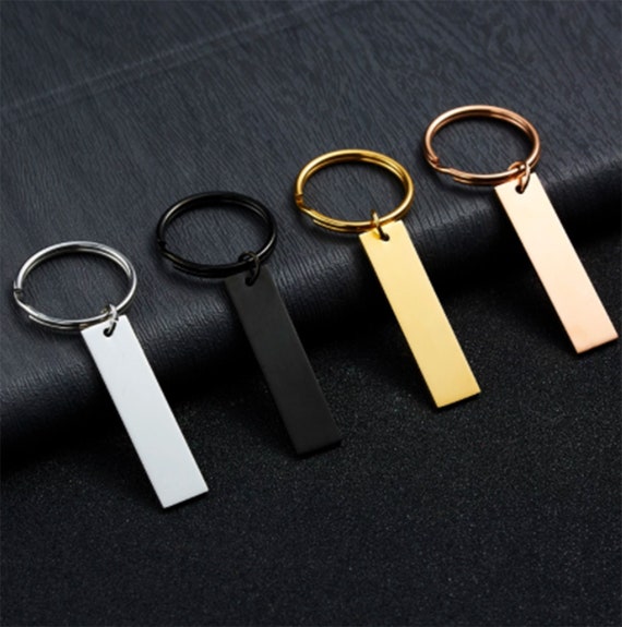 100% Stainless Steel Rectangle Keychain Blank For Engraving- Mirror Polished