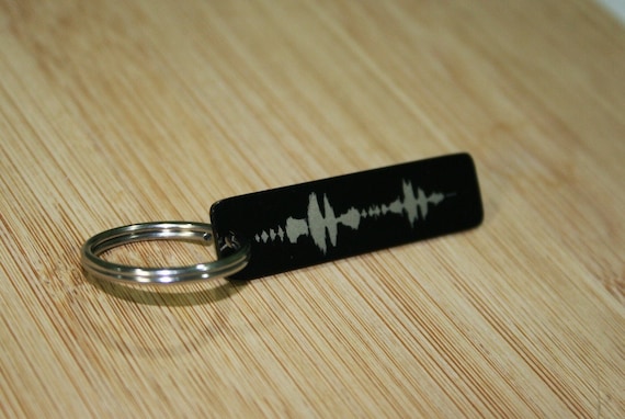 Custom 2 Sided Soundwave Keychain -Engraved Baby Waveform Ultrasound Heartbeat Gift for Dad, Mom Grandparentssound Keyrings