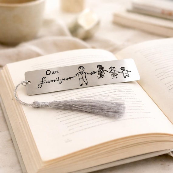 Kids Drawing Bookmark, Kids Actual handwriting bookmark Custom Art Bookmark Christmas Gift, Remembrance, Handwriting Keepsake, Mother’s Day
