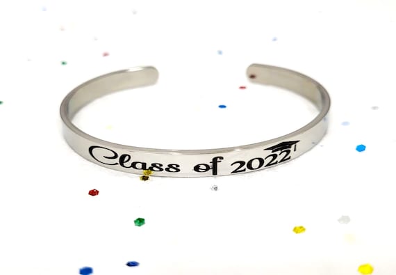 Graduation Gift| Graduate Gift Class of 2022 Custom cuff| Personalized Bracelet| college Graduation Gift|