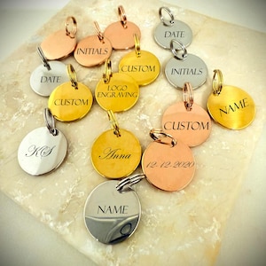 1/5/10 PCS Custom Charms engraving, personalized Round Add on Tag Stainless Steel Jewelry Supplies 1.5cm diameter