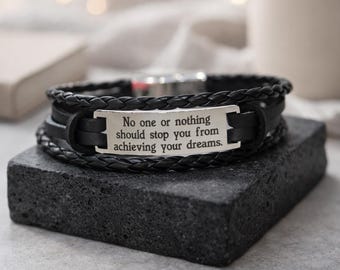 Personalized gifts Custom mens bracelet Leather bracelet with custom engraving, Gift for Men, Boys, Dad, Friends