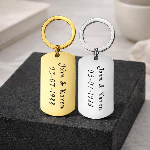 Military Name Tag keychains Personalized Custom Military Dog Tag Engraved KeyChain Gifts