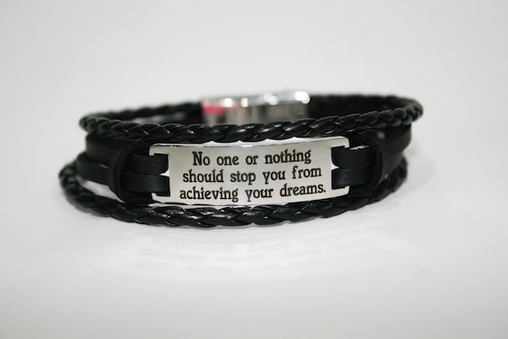 Leather bracelet with custom engraving, Gift for Men, Boys, Dad, Friends