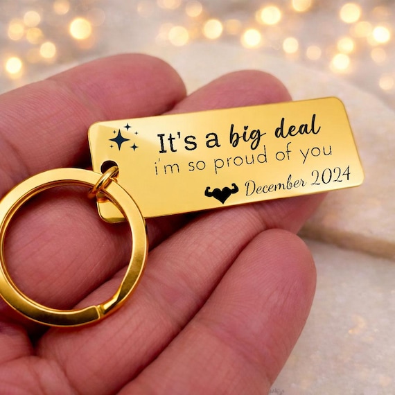 Custom sober birthday gift. Personalized sobriety keychain. Recovery anniversary. Addiction recovery AA NA keyring.