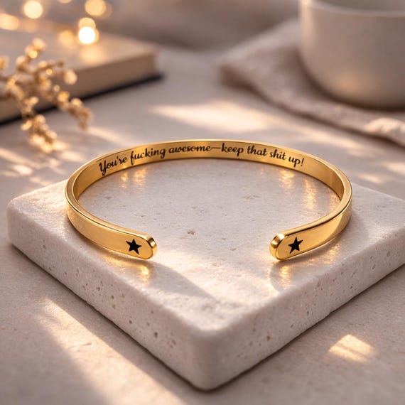 You are F** Awesome, Keep that Shit Up - Inspirational Bracelet, Encouragement Gift, Motivational Bracelet