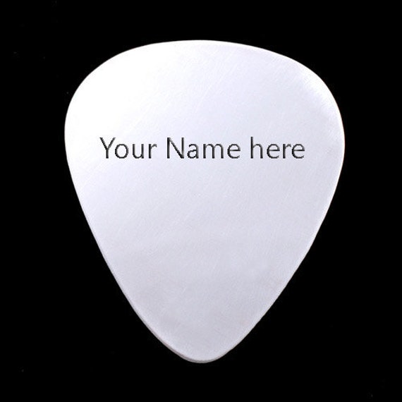 Personalized Guitar Pick in Stainless Steel . Custom Engraved Guitar Pick plectrum