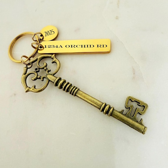 Personalized skeleton key ornament, Housewarming gift new home ornament, House gifts,New home gifts, Our first Christmas first home ornament