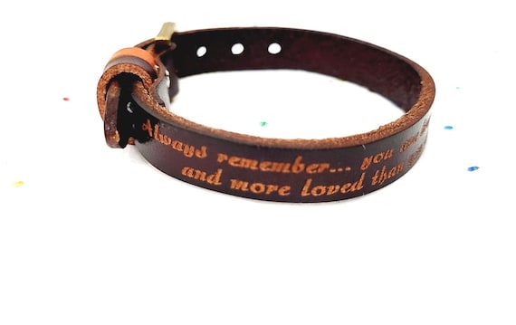 Personalized leather Inspirational bracelet Customized with names men's women's couples Unisex