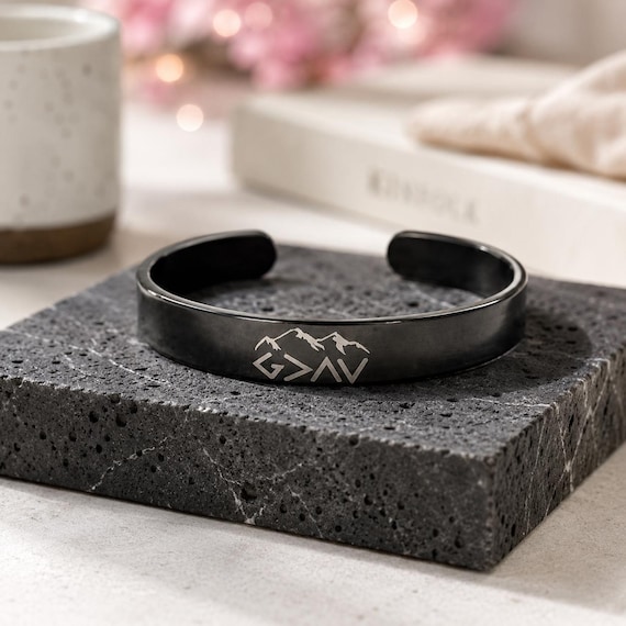 God is greater than the highs and lows bracelet - Mountains Design (4 colors)