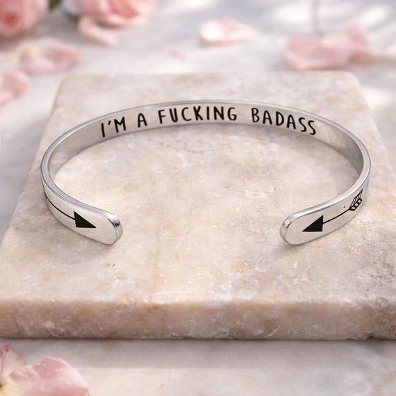 I am a F* Badass Mantra Bracelet, Strong Women, Graduation Gift. Inspirational, Feminist Bracelet
