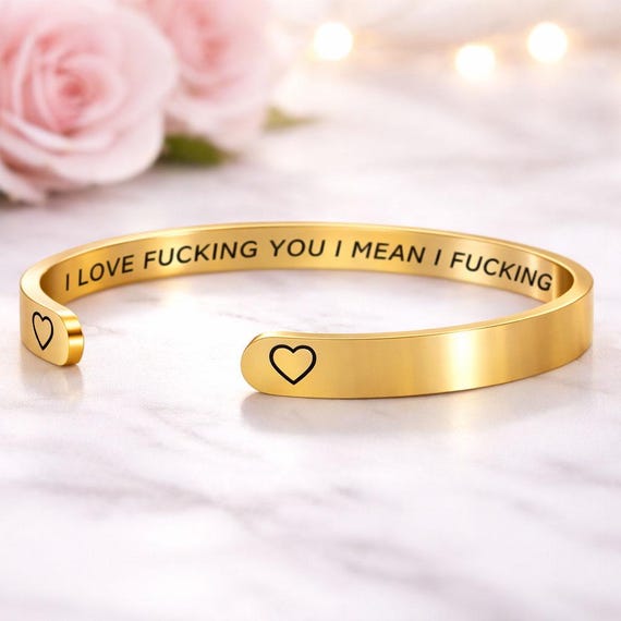 Valentine's Day Funny Message Gift Bracelet Cuff for Boyfriend Girlfriend Wife Gifts