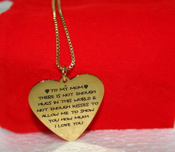 To my Mom Custom Heart Necklace - Mothers Day Gifts