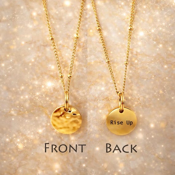 Rise Up necklace inspirational Luna pendant. Necklace for Women.