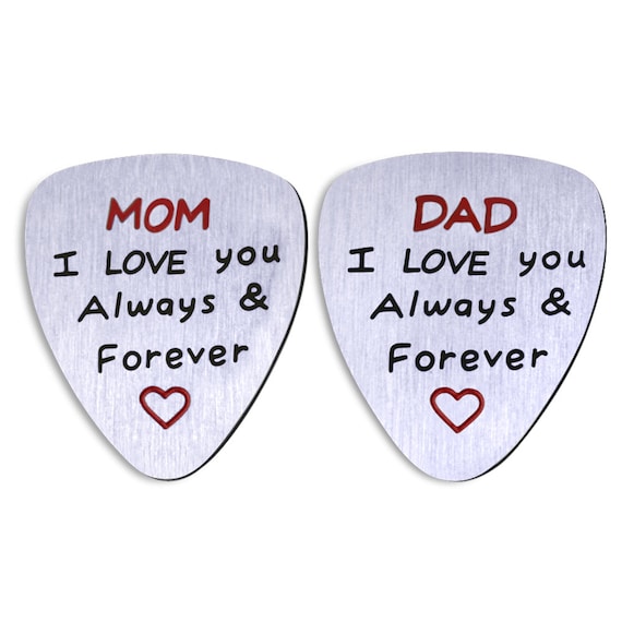 Personalized  Mothers Day gift from daughter or son. I love you mom Dad. 2 PICK DEAL  Guitar Pick plectrum