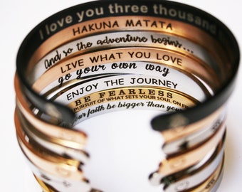 Bivei Inspirational Bracelets Magnetic Clasp Rope Cord Motivational Quotes Positive Saying Cuff Encouragement Jewelry Gift