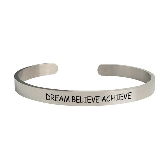 Weight Loss Motivation - Dream Believe Achieve Bracelet  Graduate Gift for Him Her Boys Girl