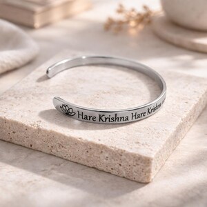 Hare Krishna Hare Rama steel silver Bracelets