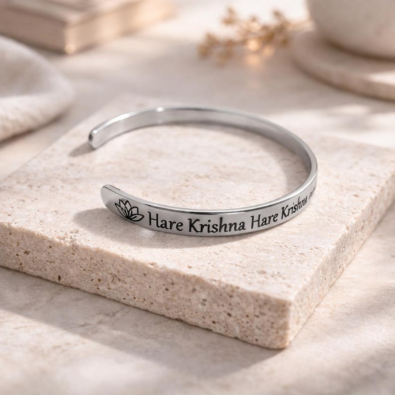 Hare Krishna Hare Rama steel silver Bracelets
