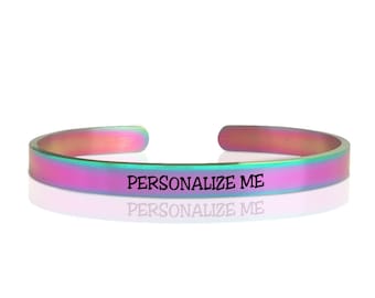 Custom Engrave Rainbow Bracelet gay pride bracelet LGTB, gay couple bracelet, colorful lesbian bracelet