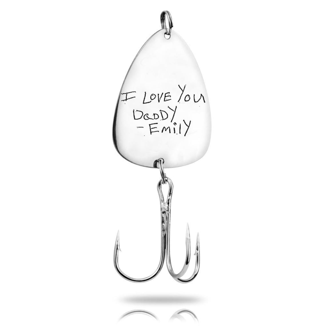 Personalized Handwriting Fishing Lure – Custom Engraved Fish Hook Gift for Dad, Grandpa & Uncle