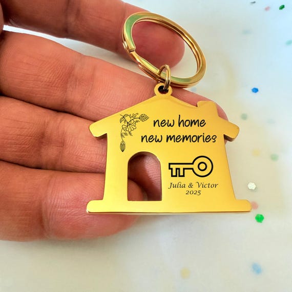 New Home, New Memories Keychain Gift | Housewarming Gift, New Homeowners, New Home Gift