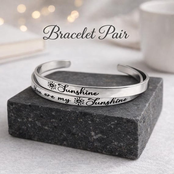 You are my Sunshine Bracelet, mother daughter jewelry set, Jewelry for Mom, gift for daughter Birthday Gifts for Niece