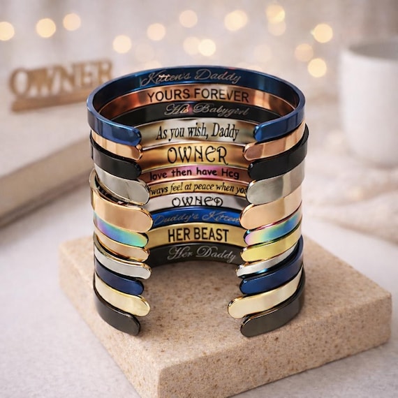 Bdsm jewelry Bracelet Customized with Naughty message Engraved Gift for him -for Men, for her - Women  Boy Friend, Girlfriend, Boss, Couples