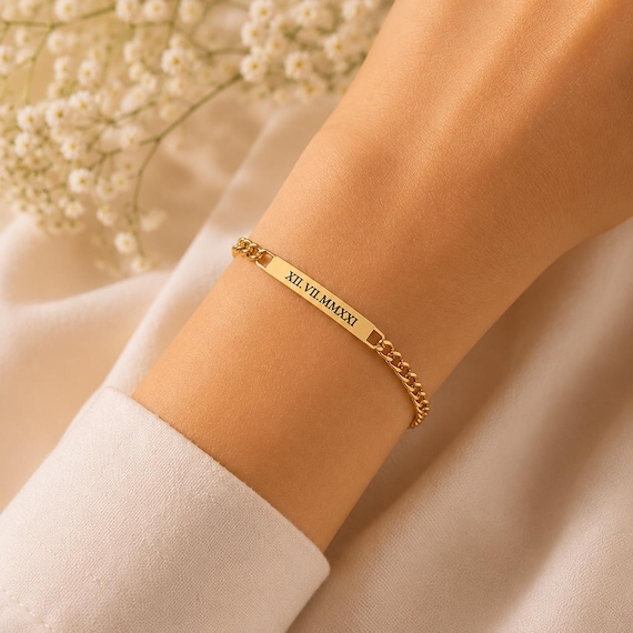 Custom Adjustable Bracelet, Personalized Roman Numeral Date, Location GPS Coordinates, Latitude Longitude Bracelet