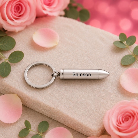 Personalized Memorial Ashes Keychain, Cremation Urn Secret Compartment Ashes Holder, Custom Engraved Remembrance Gift, Sympathy Keepsake