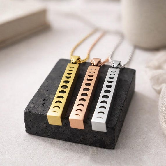 Personalized Moon Phase Pendant, Moon Jewelry Necklace  . Love you to the Moon Custom made Pendant Necklace for women Girls Her Mother
