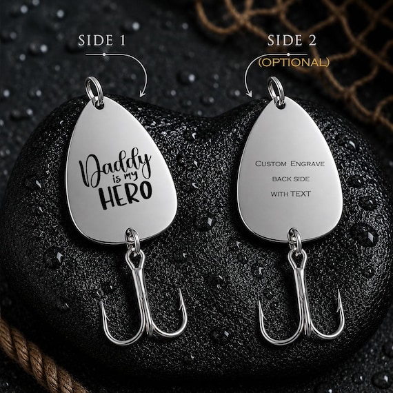 Daddy is my Hero Fish Hook - gift for Dad on Father's day