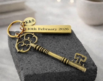 Personalized Skeleton Key Ornament, New Home House-warming Gift, First Christmas Home