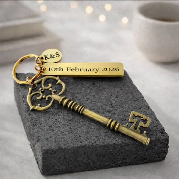 Personalized Skeleton Key Ornament, New Home House-warming Gift, First Christmas Home