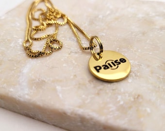 Pause SIGN Necklace Pendant jewelry for Men, Women, Boys and Girls.