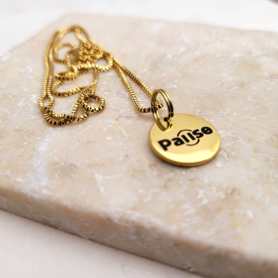 Pause SIGN Necklace Pendant jewelry for Men, Women, Boys and Girls.