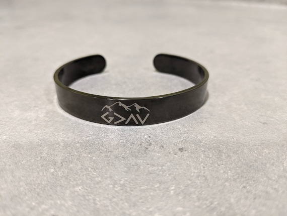 God is greater than the highs and lows bracelet - Mountains Design