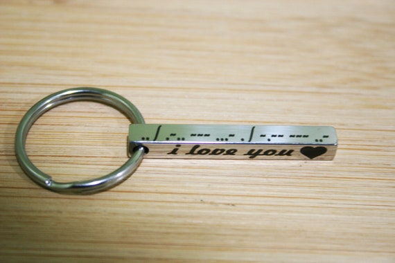 Morse code keychain Personalized Name Key Chain Gift & personalized jewelry