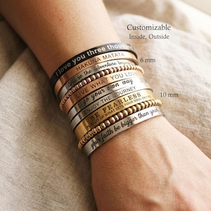 Customize Inspirational Bracelet Mantra Encouragement Gifts for Daughters, Men, Women - secret message bracelet
