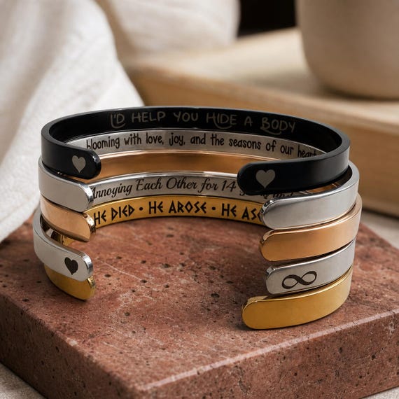 Custom Engraved Bracelets for Women / Men