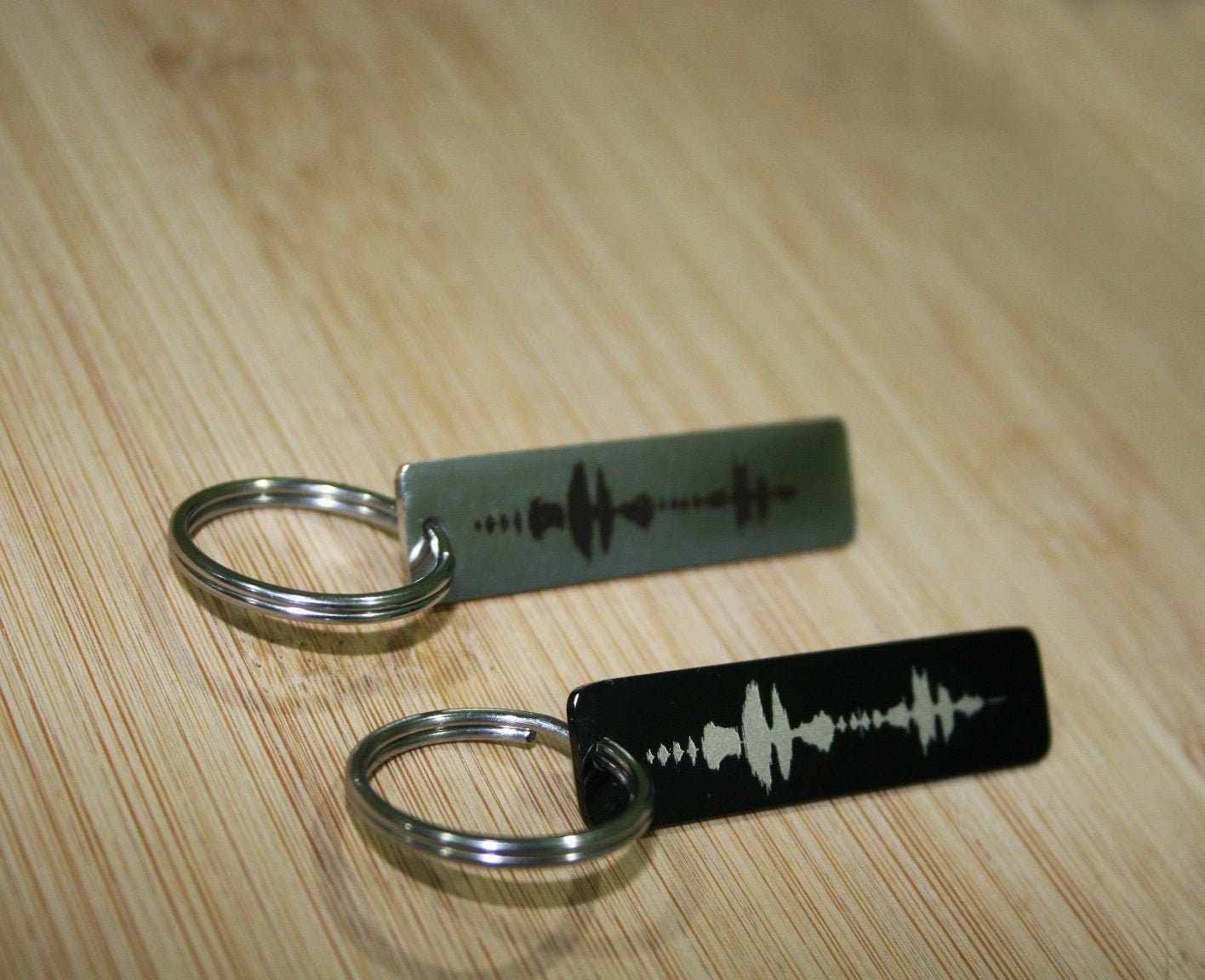 Sound Wave Stainless Steel Key Chain Audio File Heartbeat Laser Engraved  Keychain Actual Audio File Personalized Custom -  Denmark