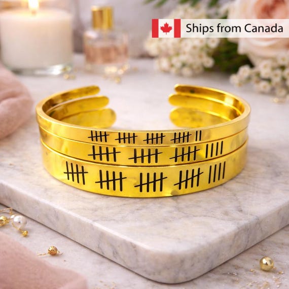 Customized Tally mark Wedding Anniversary Bracelet gift for him her men women -CA