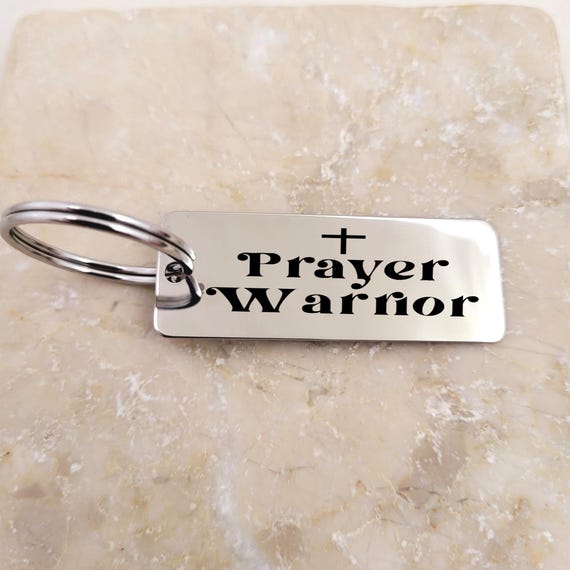 Prayer Warrior key chain- Bible gifts for him her women men - Christian Gifts ideas for bible lovers.