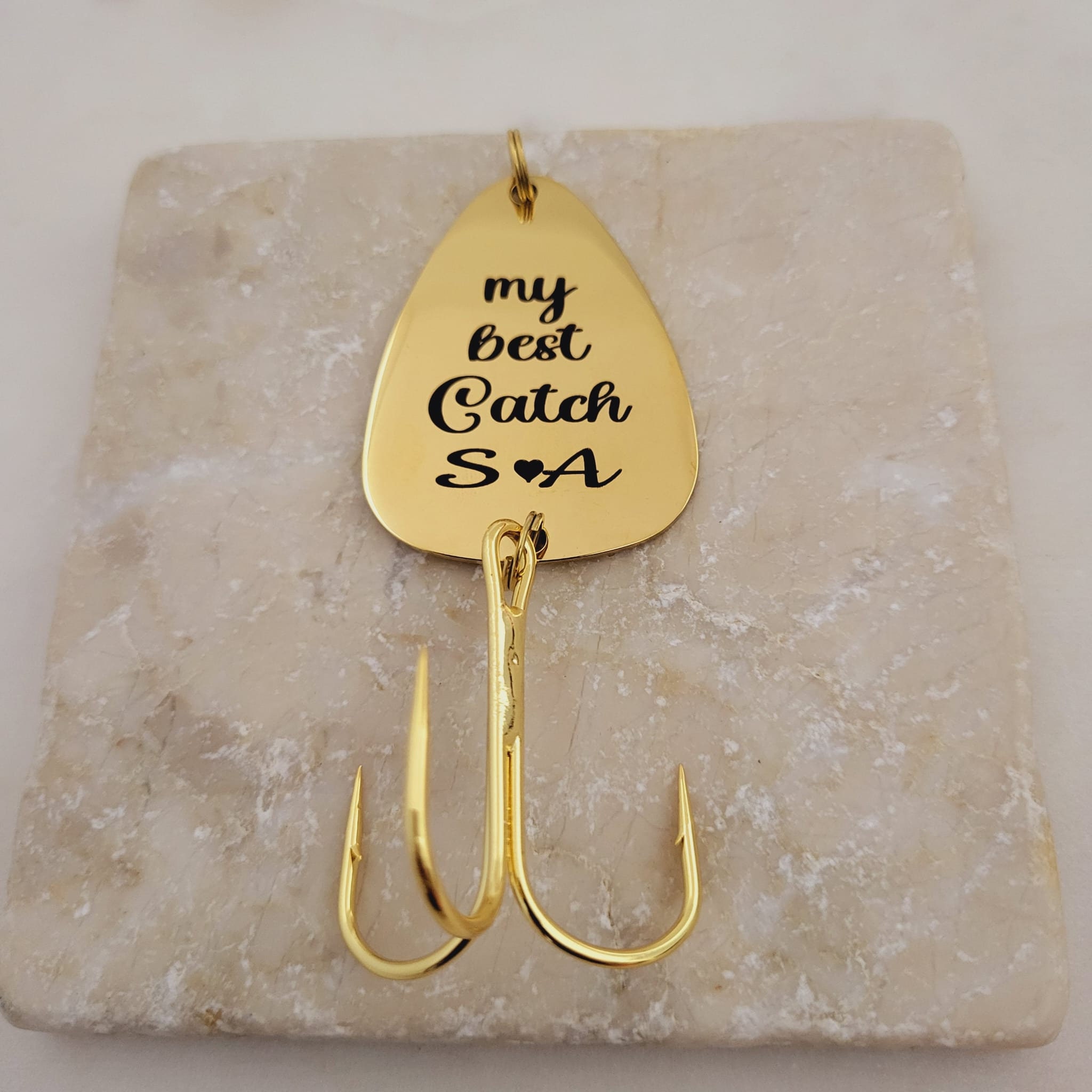 My Best Catch Fish Hook, Mens Valentine Gift Ideas - Personalized