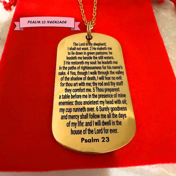 Psalm 23 Necklace: Stainless Steel Christian Jewelry & Faith Gift