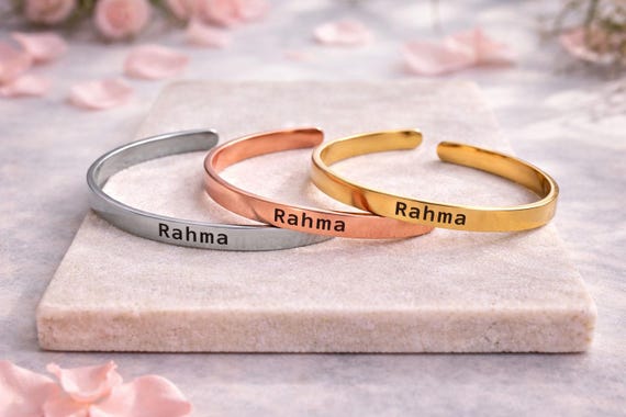 Rahma Bracelet • Mercy Islamic Gift • Arabic Mantra Cuff • Ramadan & Eid Jewelry, Compassion Faith Jewelry