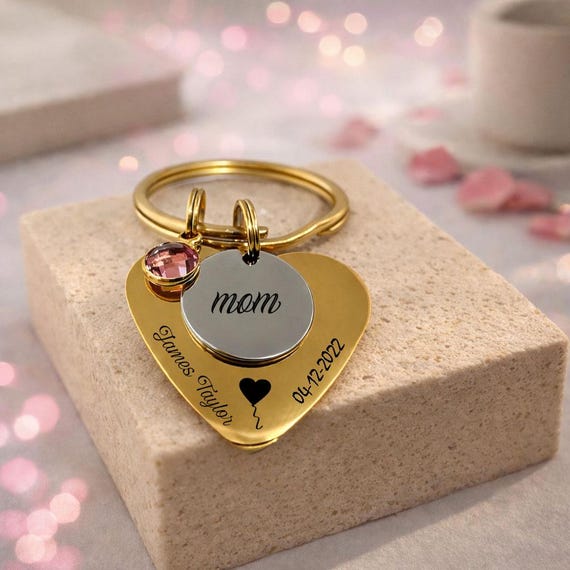 Personalized First Mother's Day gifts. Birthstone gift for new mother. Gift for wife. Girlfriend gifts. First time mom gift.