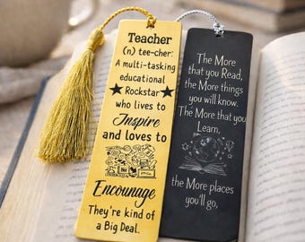 Custom Metal Bookmark Personalized Bookmark Custom for Him Her Gift Metal Bookmark Birthday Gift Custom Saying Custom Names Initials